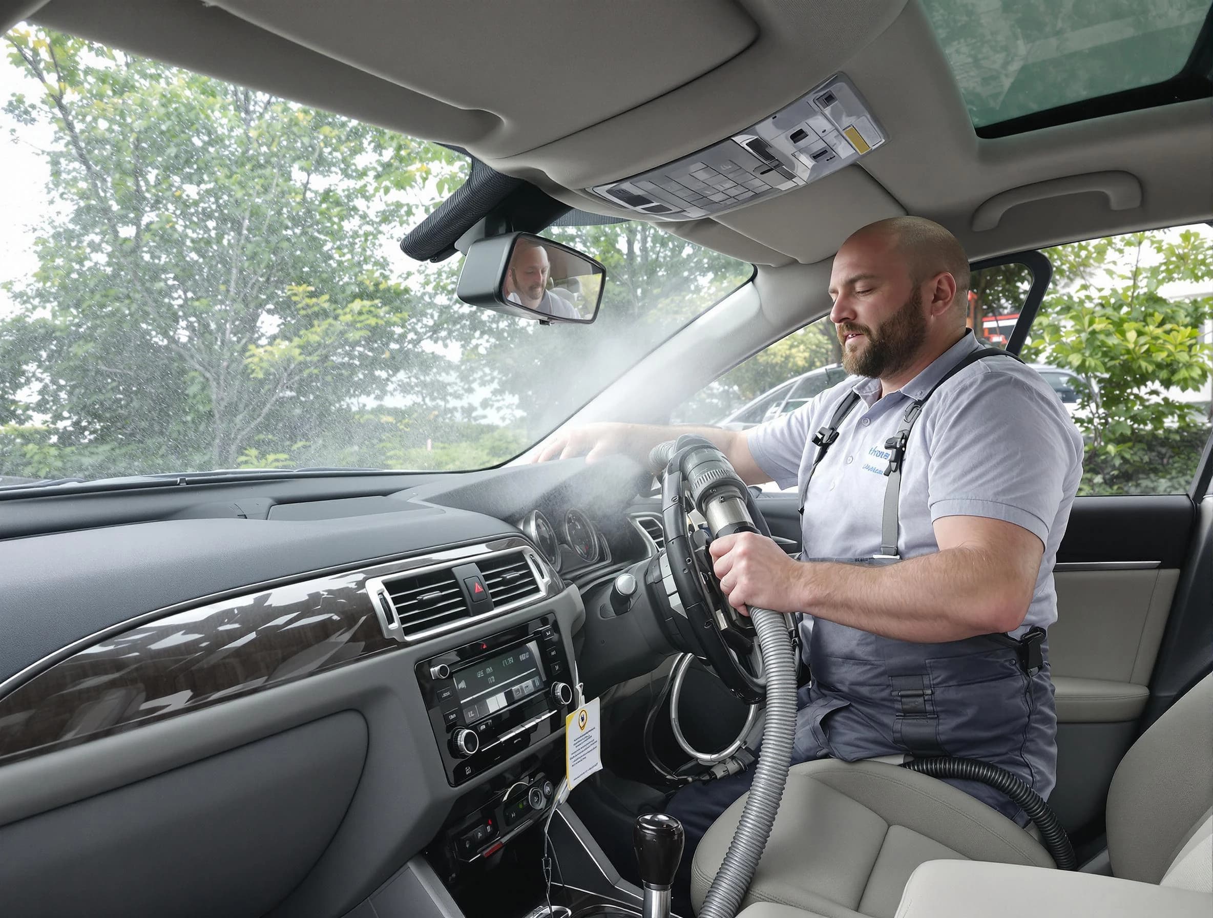 Upper St. Clair Air Duct Cleaning specialist performing professional car duct cleaning in Upper St. Clair