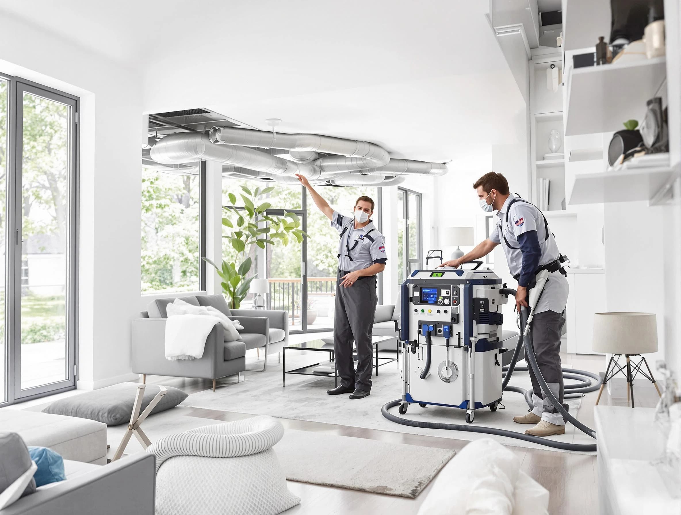 Upper St. Clair Air Duct Cleaning professional conducting pure air duct cleaning with state-of-the-art equipment in Upper St. Clair