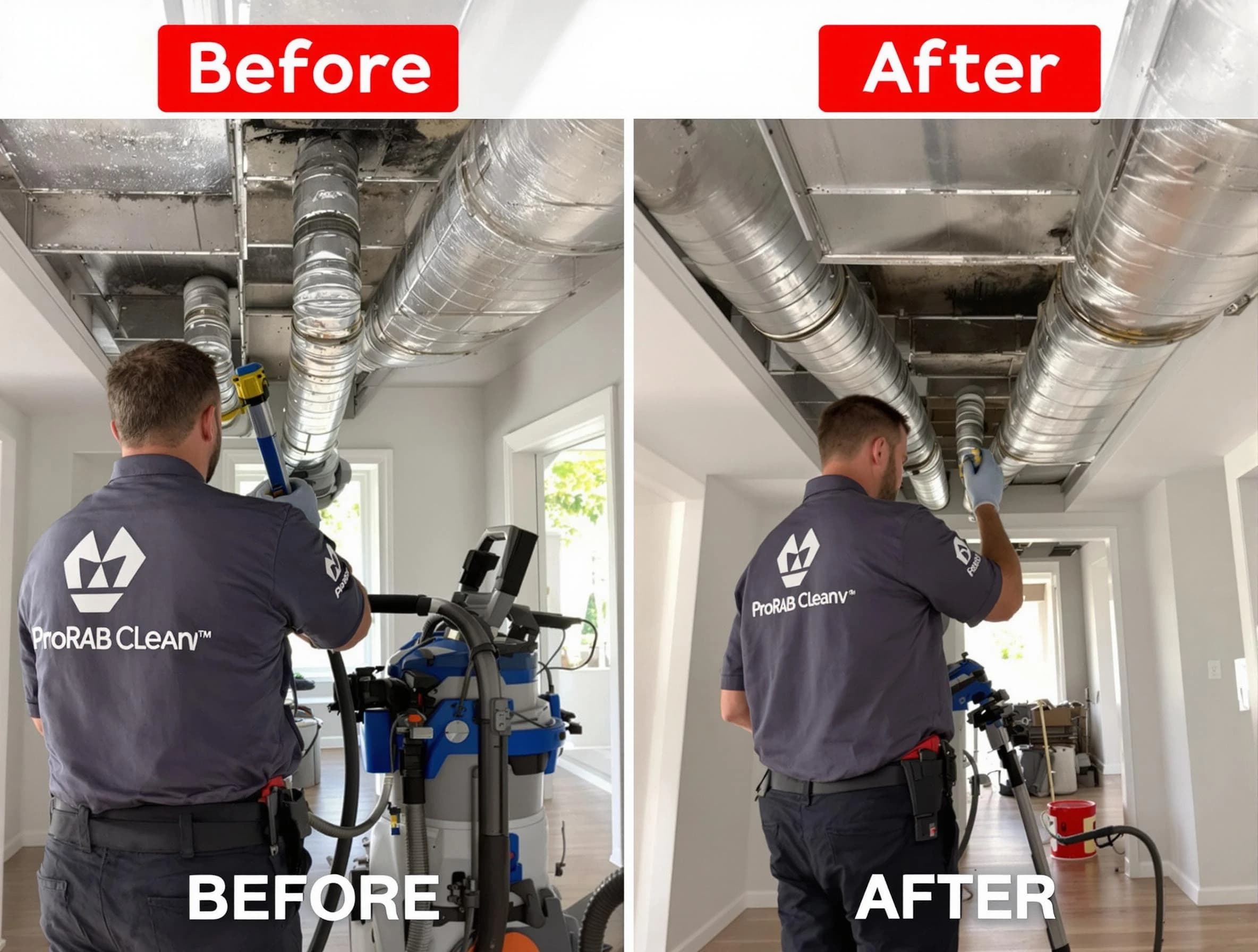 Upper St. Clair Air Duct Cleaning expert performing thorough residential duct cleaning in a Upper St. Clair home