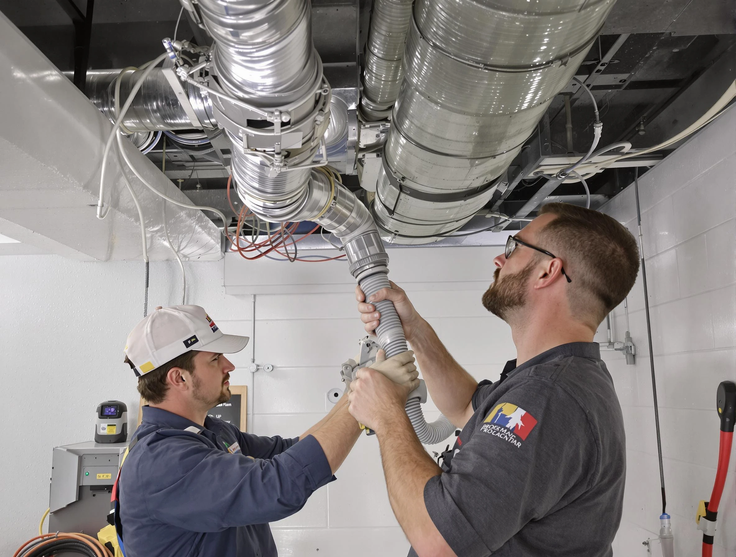 Upper St. Clair Air Duct Cleaning technician performing thorough AC duct cleaning in Upper St. Clair