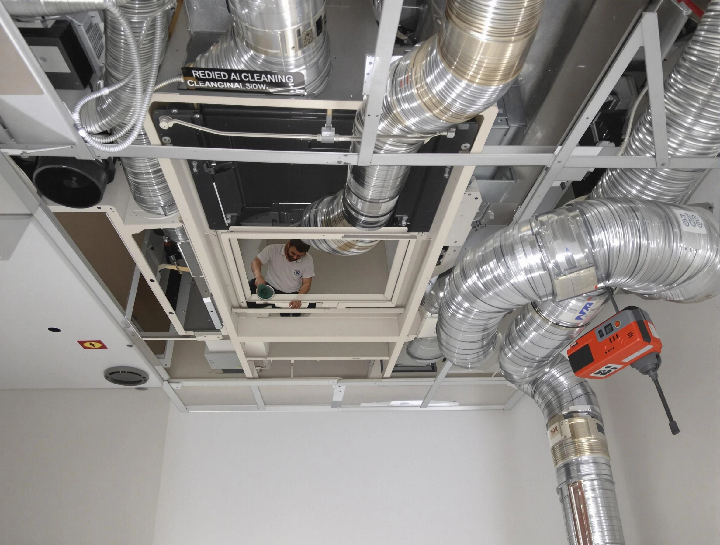 Upper St. Clair Air Duct Cleaning technician performing detailed central duct system cleaning in Upper St. Clair